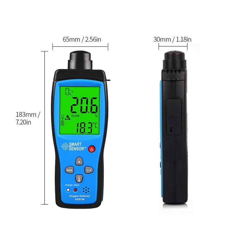 SMART SENSOR AR8100 Portable Oxygene Gas Tester High Accuracy O2 Gas Analyzer For Laboratory And Industry