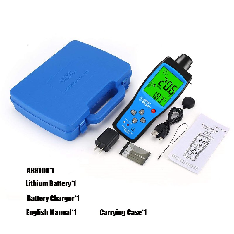 SMART SENSOR AR8100 Portable Oxygene Gas Tester High Accuracy O2 Gas Analyzer For Laboratory And Industry