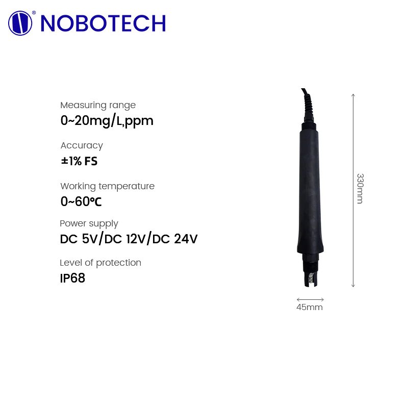 NOBO dissolved ozone sensor NS-OZ128 water dissolved ozone detector ozone sensor in water with rs485 module dissolved