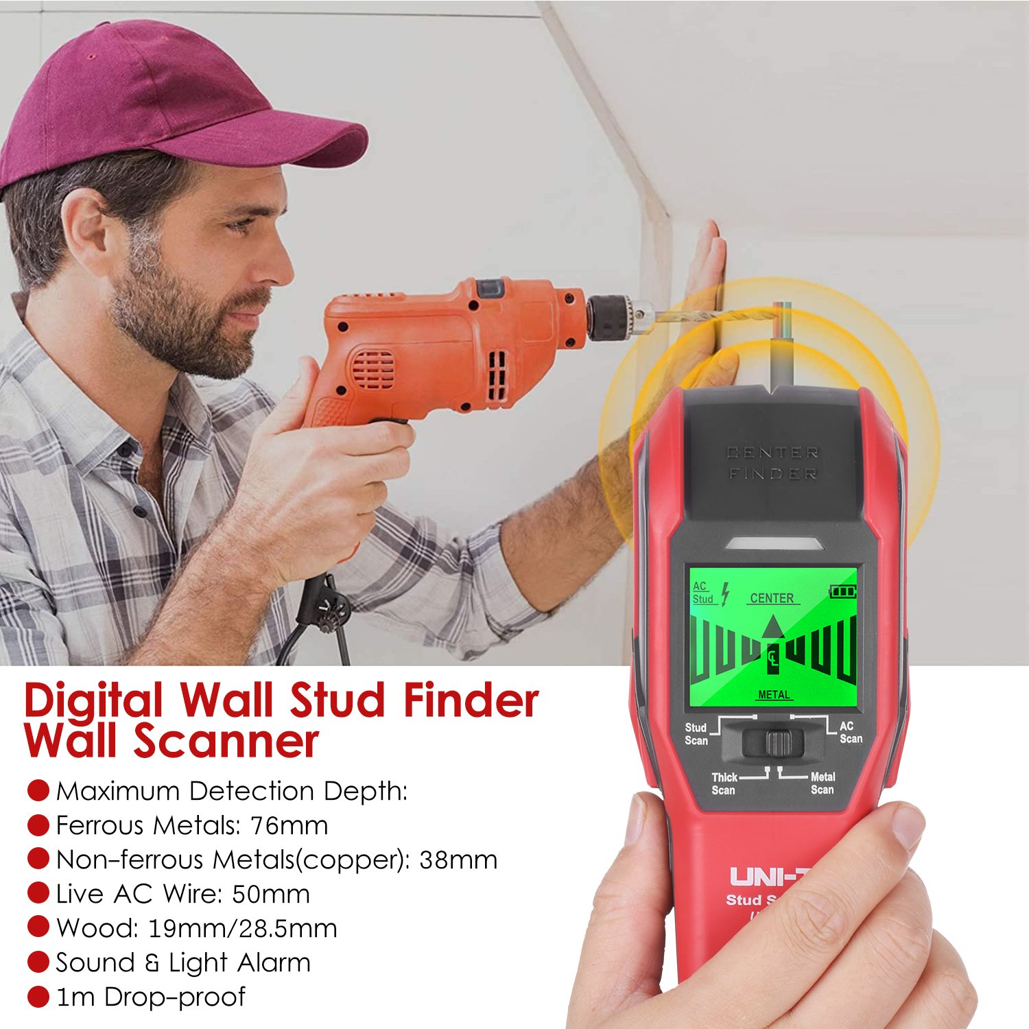 Stud Finder Wall Scanner Stud Detector Digital Metal Detector AC Wire Detector
