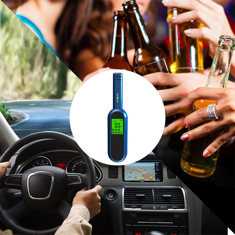 LED Digital Display Alcohol Meter Semiconductor Sensor Blue Alcohol Detector Fast Response Professional Drunk Driving Alcohol