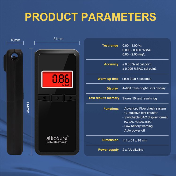 Best Selling Portable Handheld Digital Alcohol Detector LCD Blood Alcohol Content Tester