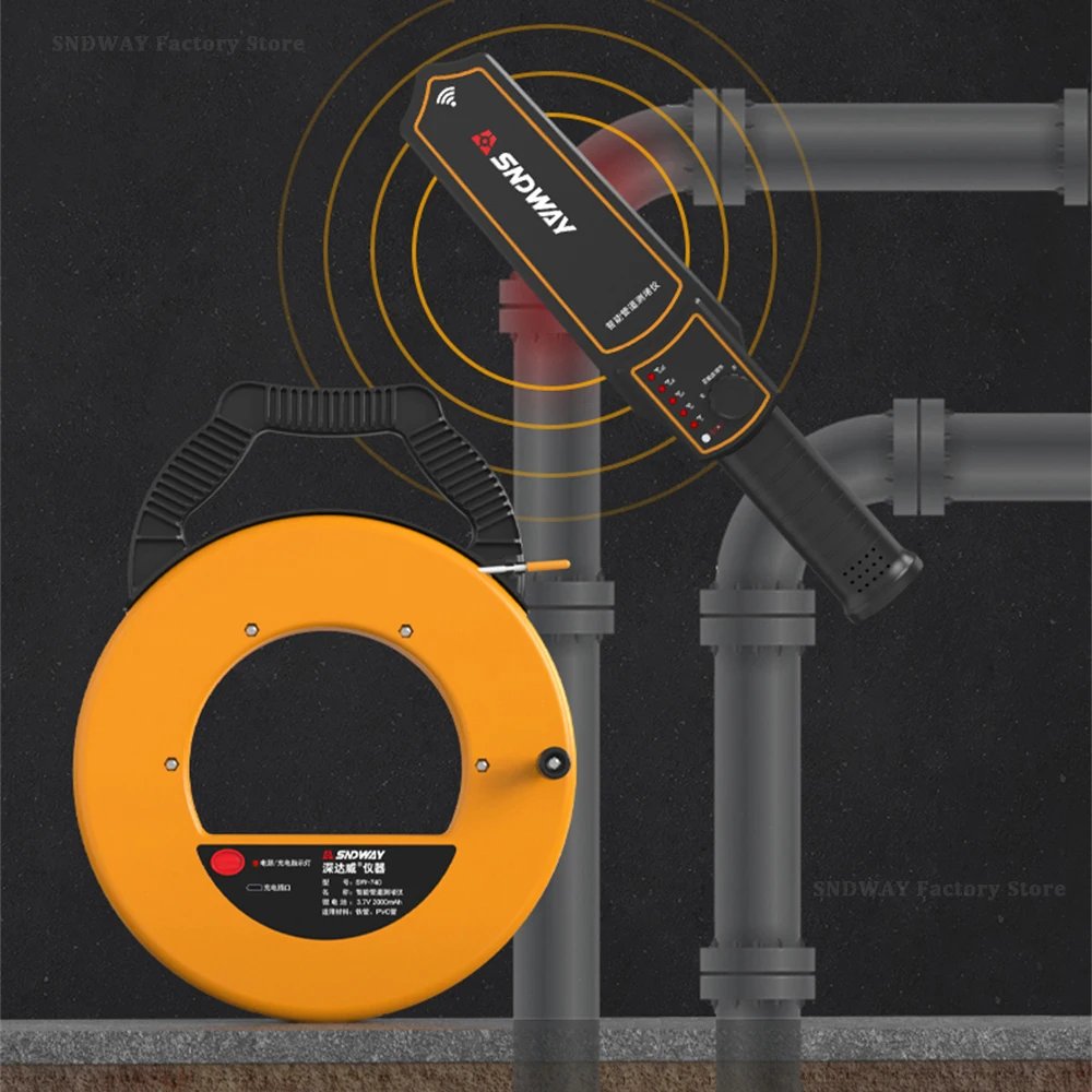 SNDWAY SW-720/730 Pipe Lock Detector Locator Metal PVC Blockage Cement Walls line Diagnostic Sensor Meter