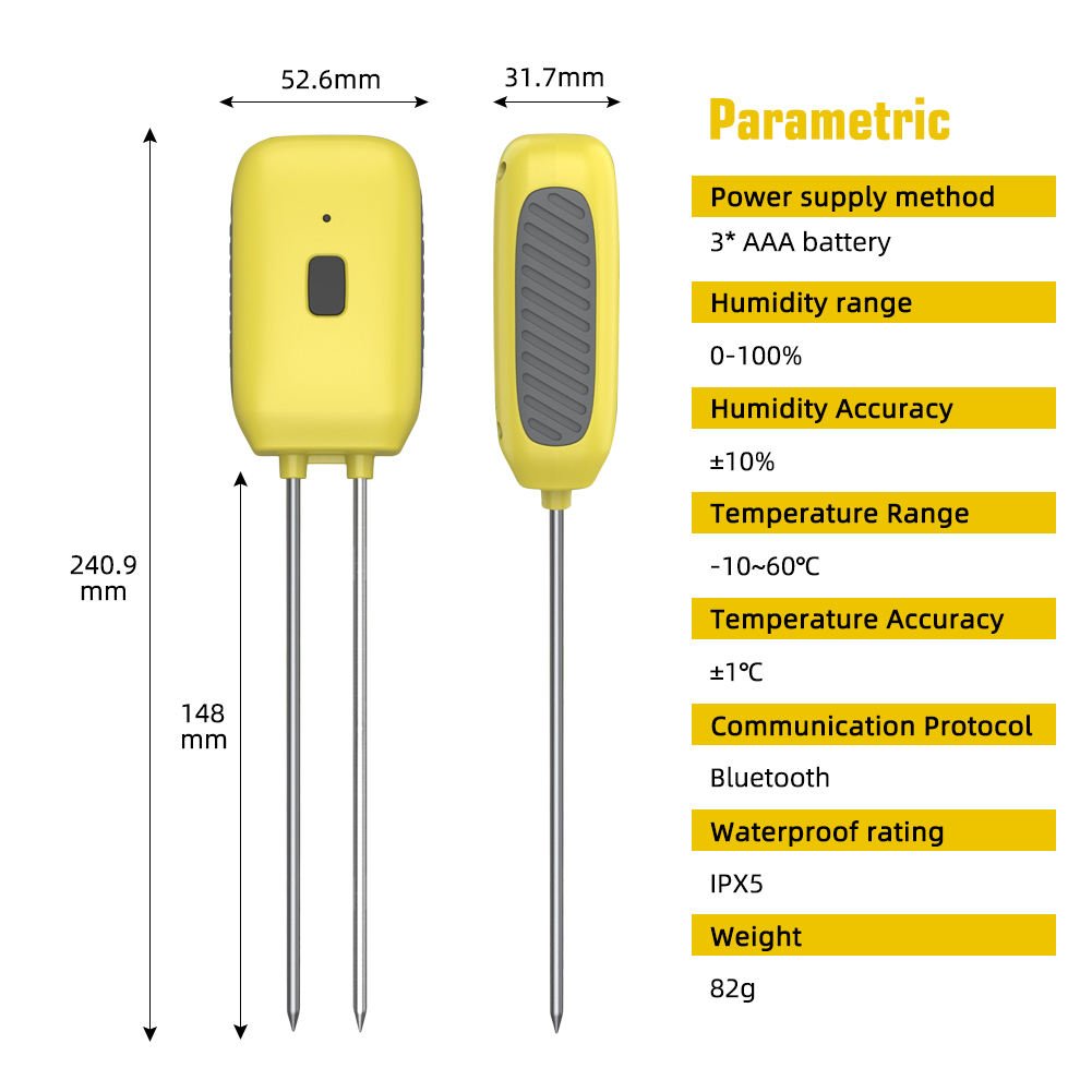 Soil Meter Smart Tuya Bluetooth Detector Tester Temperature Humidity Measuring Instrument Soil Moisture Meter