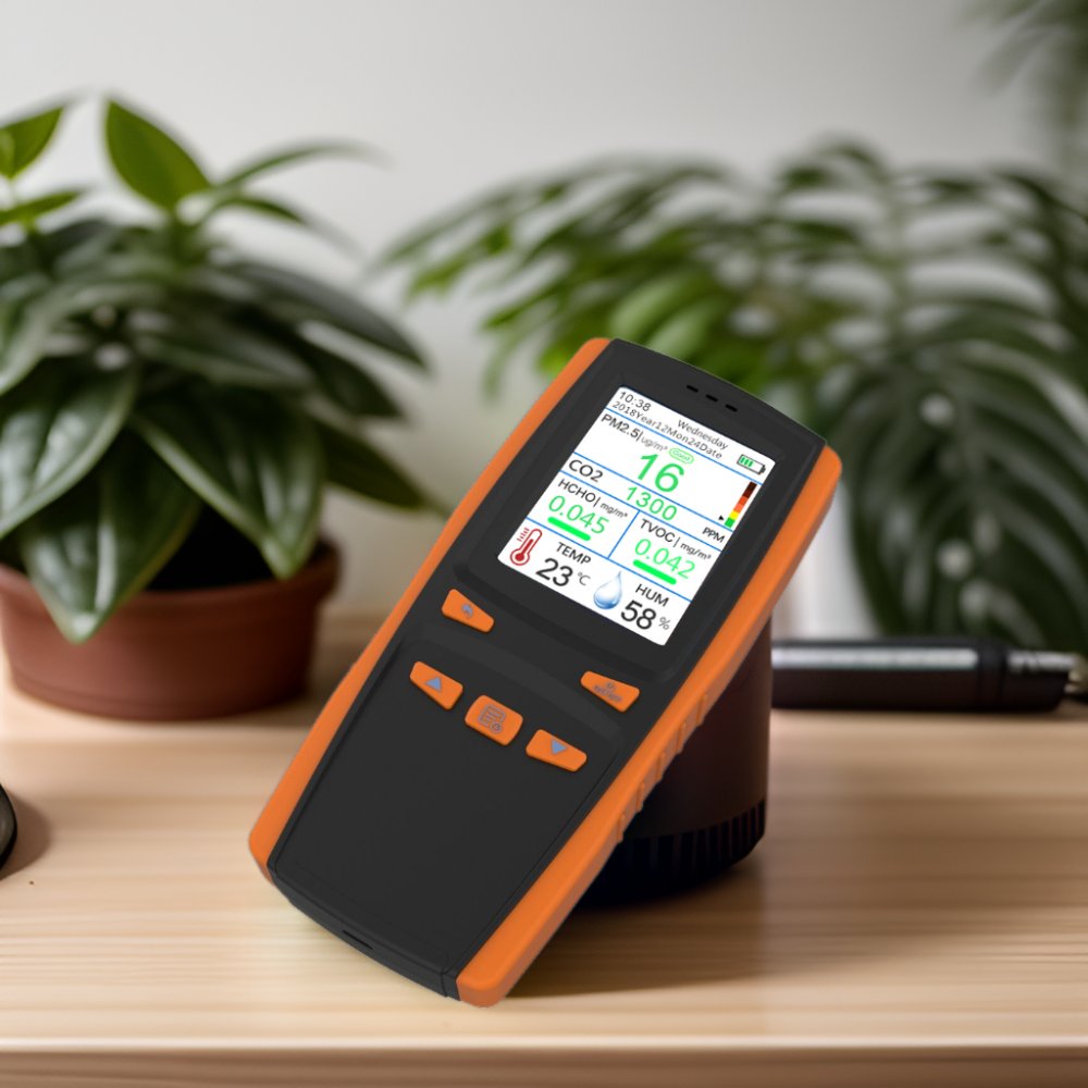 Hot Portable CO2 PM2.5 TVOC Air Quality Monitor Handheld NDIR Sensor ABS Rechargeable Formaldehyde Temperature Tester Meter