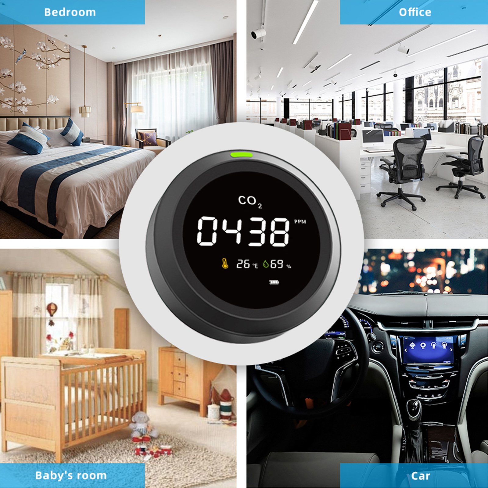 PTH-5 air Quality monitors carbon dioxide Comfortable Environment With Temperature And Humidity NDIR CO2 tester