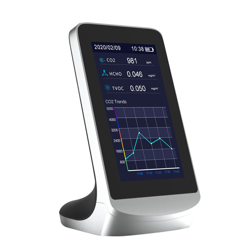 Real-Time WiFi Indoor Air Tester with LCD Screen Multi-Gas CO2/PM2.5/HCHO Detector Customizable OEM ODM Support NDIR Sensor Type