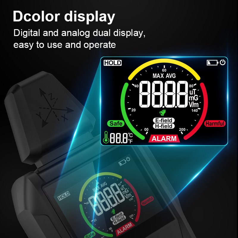 Electromagnetic Radiation Tester Electromagnetic Field Radiation Detector Tester Emf Meter Counter Emission Dosimeter Computer