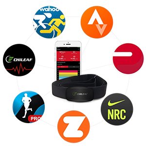 Chileaf Heart Rate Monitor Chest Strap, Ble 5.0 ANT+ IP67 Waterproof HR Sensor for Polar Wahoo Zwift Strava