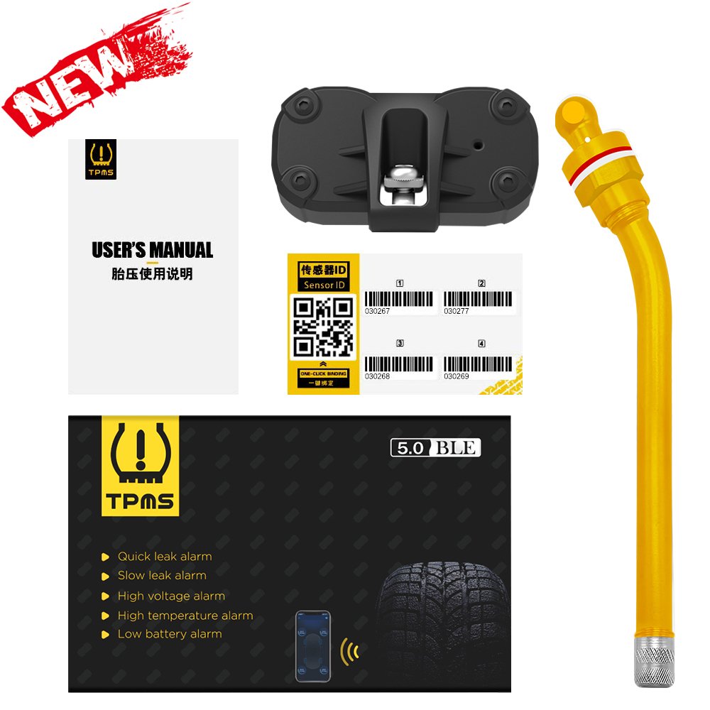 T101A Tire Pressure 6 Sensor Android iOS App TPMS Built-in Bluetooth 5.0 Universal Large Vehicle Tire Pressure Monitoring System