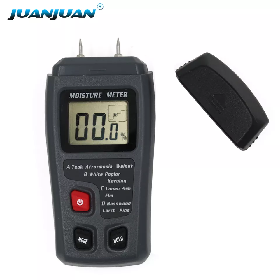 Two Pins 0-99.9% Digital Wood Moisture Meter Humidity Tester Hygrometer Timber Damp Detector sense with Large LCD Display