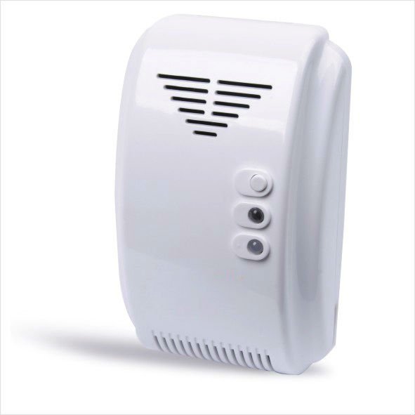 Heiman plastic cover fire alarm cooking gas leak detector + valve for home kitchen Natural / LPG gas leak alarm