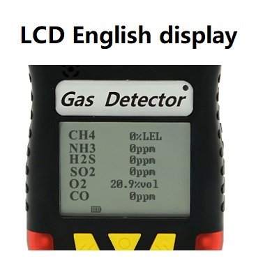 Portable Multi Gas Detector LEL CH4 CO O2 SO2 NO2 NH3 5 Gas Analyzer