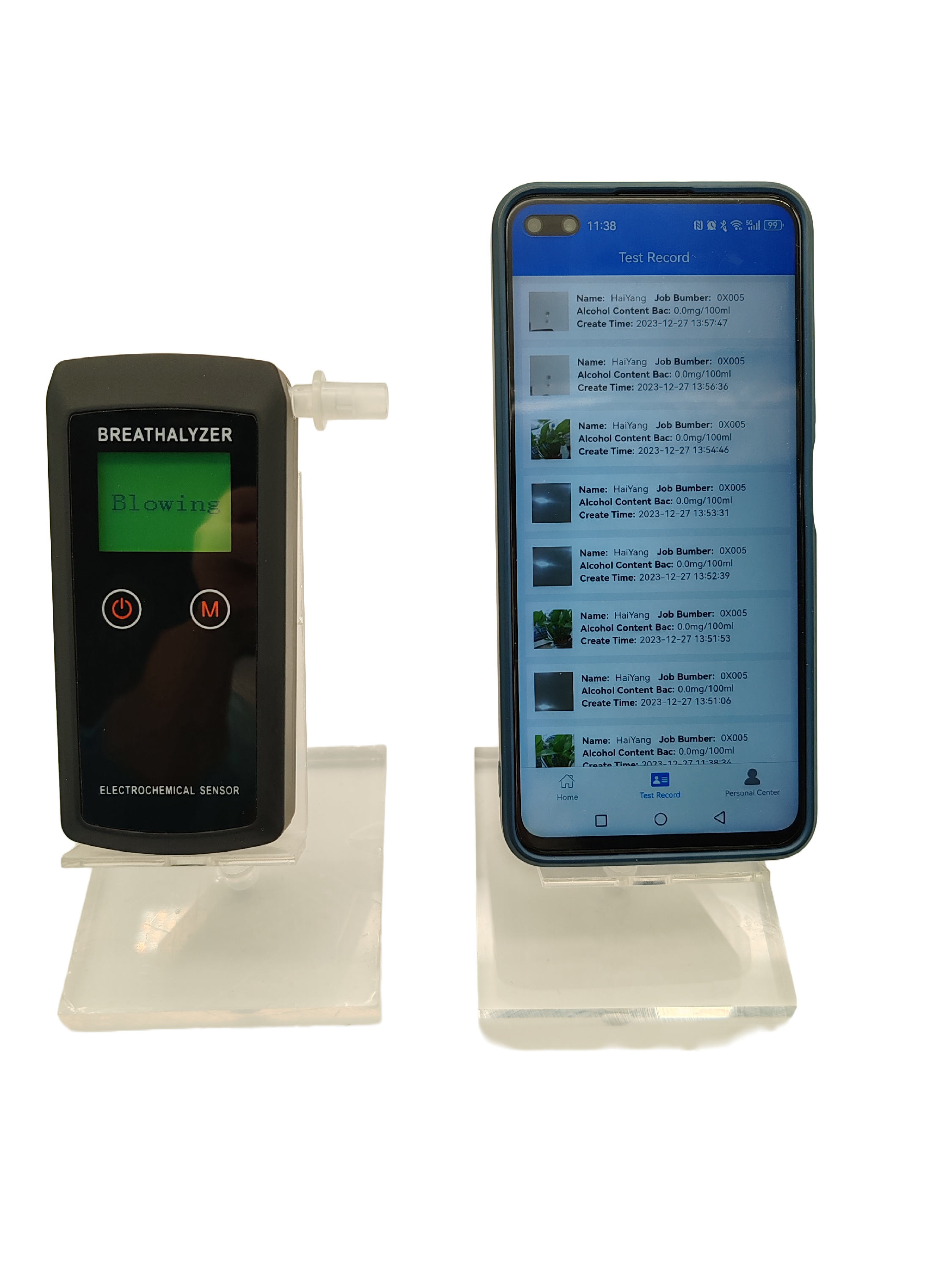 Alcohol tester breathalyzer with app alcohol breath detector full cell sensor