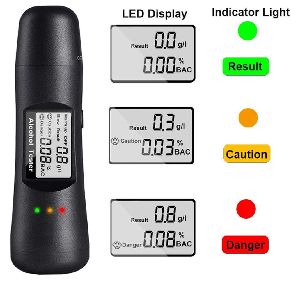 GREENWON Breathalyzer USB Charging Alcohol Breath Tester BAC Sensor Drive Safety Digital Alcohol Detector