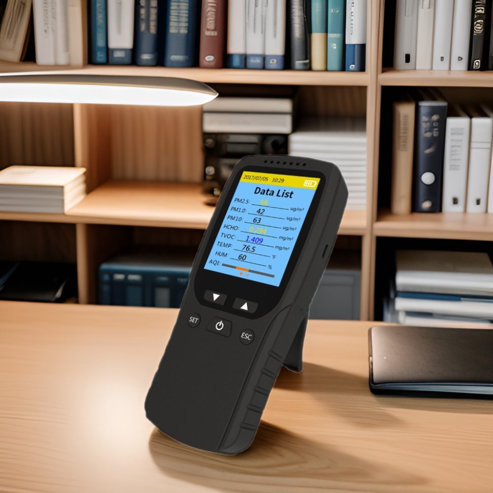 Handheld Air Quality Detector Multi-Gas PM2.5/PM10/HCHO/TVOC Analyzer Temperature Humidity Detector Customizable ODM Support
