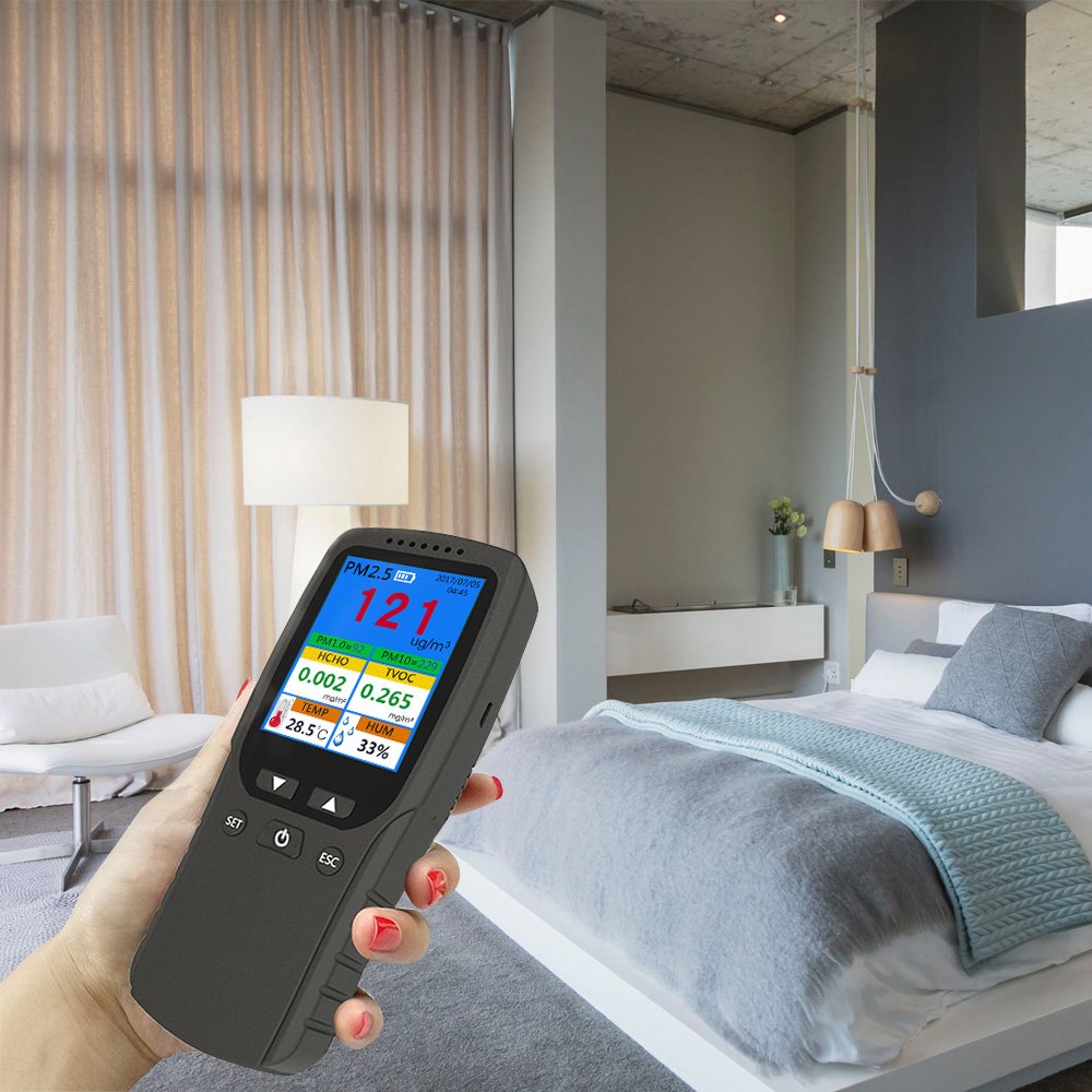 Handheld Air Quality Detector Multi-Gas PM2.5/PM10/HCHO/TVOC Analyzer Temperature Humidity Detector Customizable ODM Support