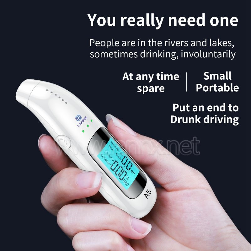 LANNX A5 Portable Drive Safety Breathalyzer Alcohol Detector Alcohol Tester Digital Display Detector Breath Alcohol Tester