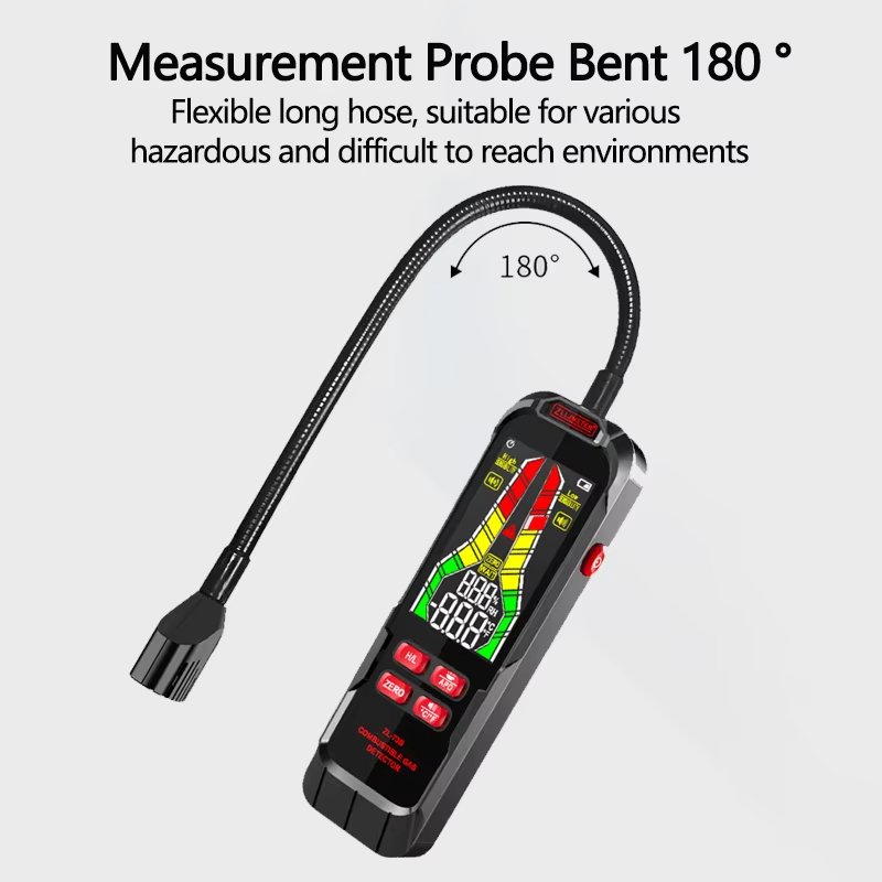 Rechargeable Gas Leak Detector, Combustible Gas Leak Tester with USB charging Cable Gooseneck Has Range 50 - 10000 ppm