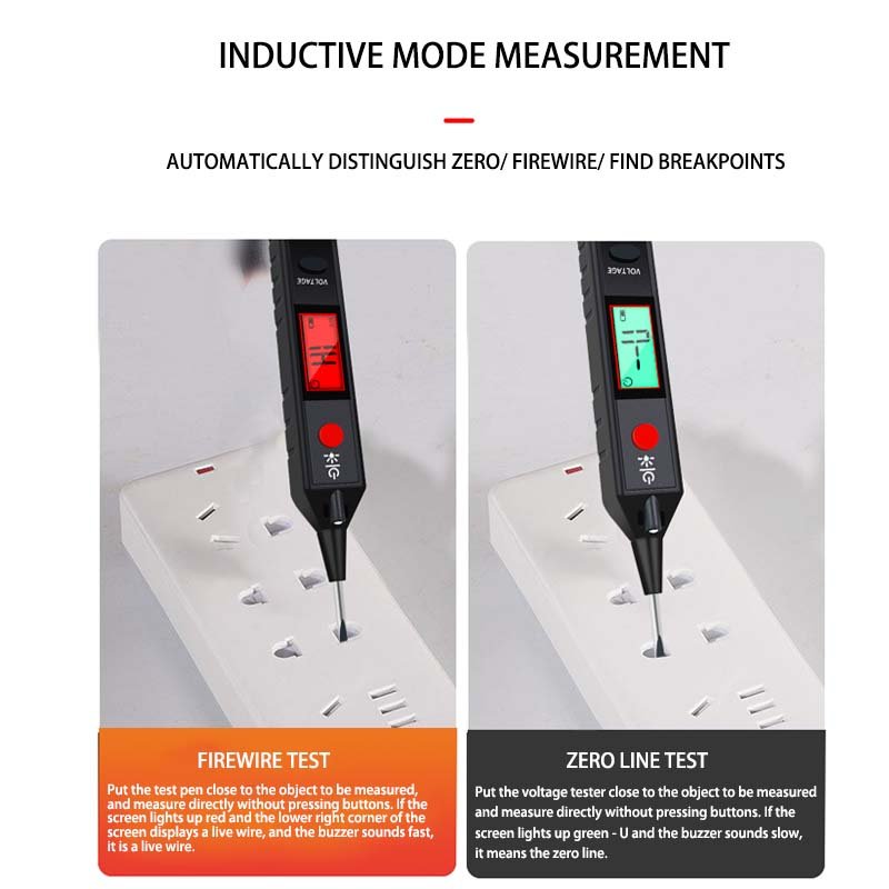 Pocket Electrical LCD Display12V-300V AC Voltage Pen Detector Tester With Zero Firewire Distinguish Continuity Tester