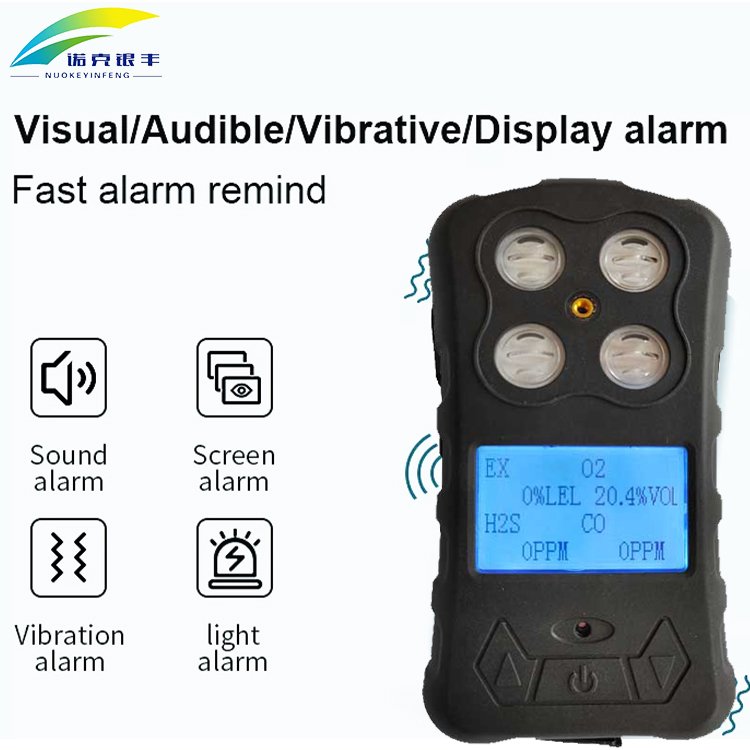 Ex Co H2s O2 High Definition LCD Display Portable Multi 4 In 1 Multi Gas Detector Biogas Analyzer