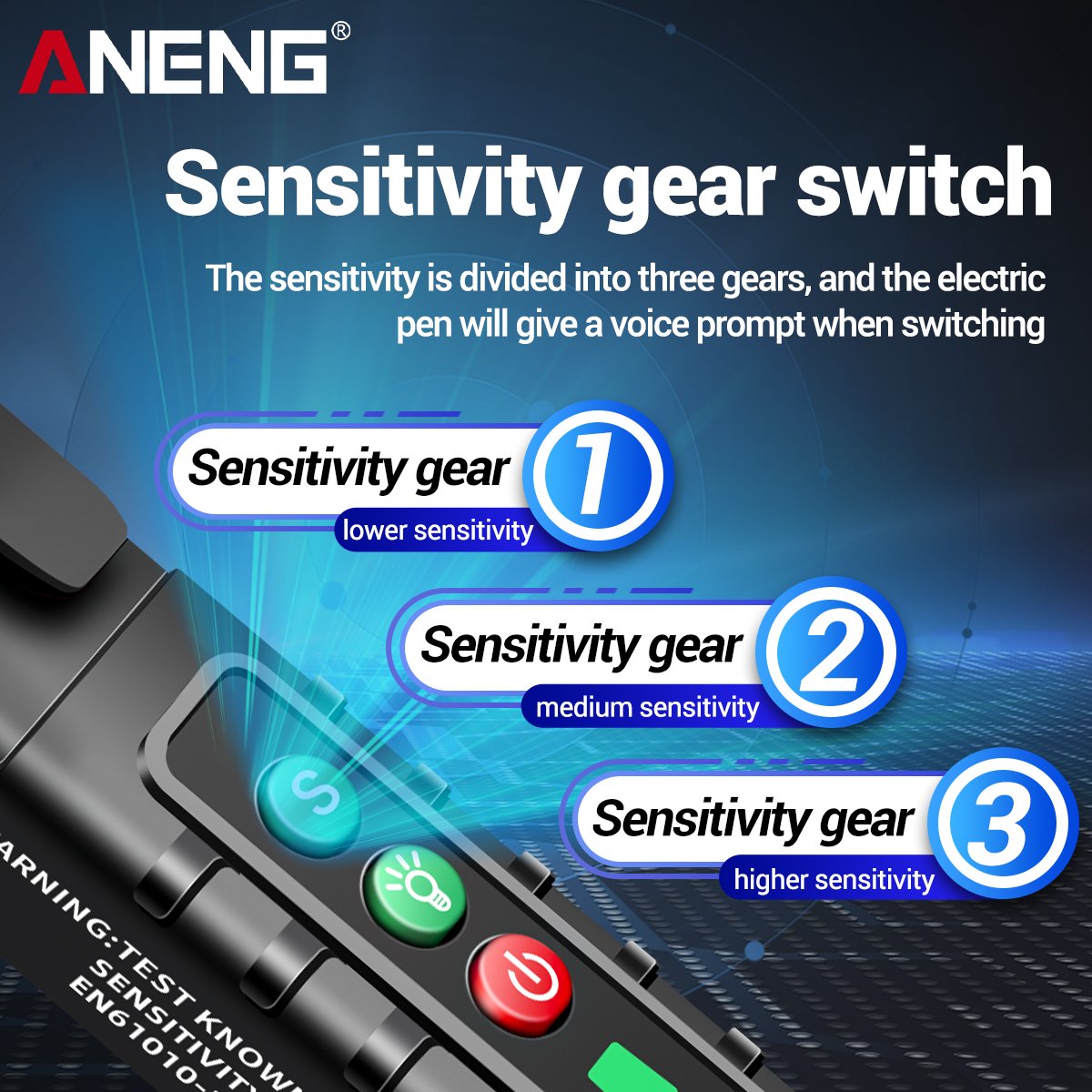ANENG VD902 Digital Voltage Detectors Smart Non-Contact Voice broadcast test pen 12-1000V Infrared Laser Electric Sensor Tester