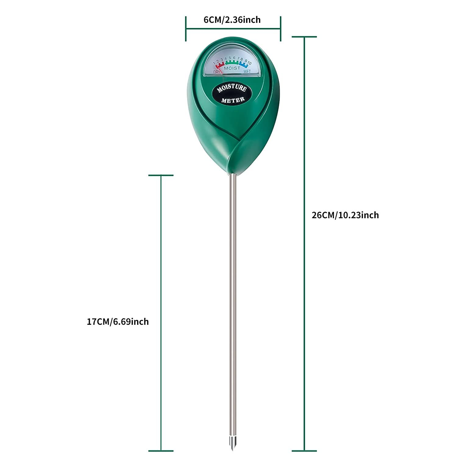 High quality garden moisture detector accurately measures soil moisture meter at root level to prevent over or under watering