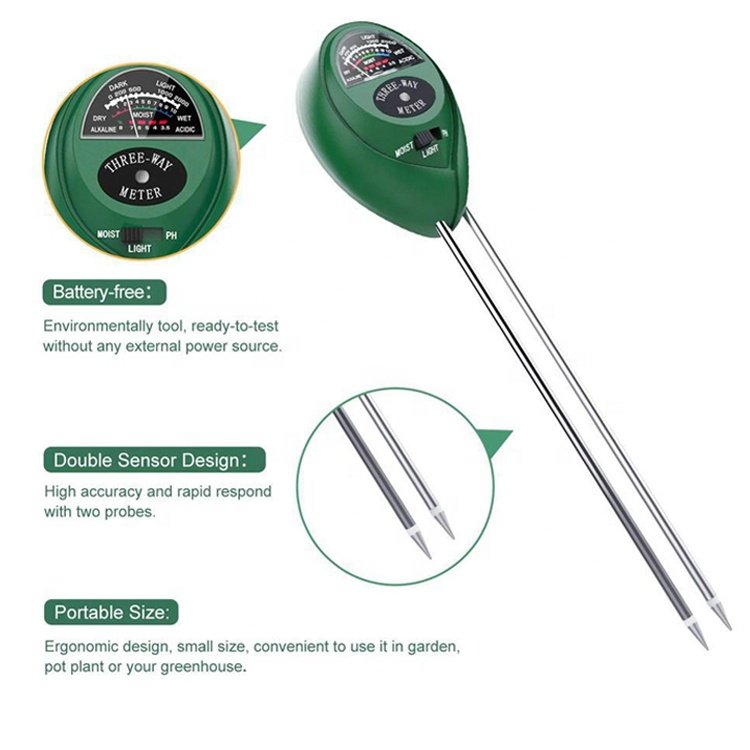 3 in 1 Soil detector Soil pH Meter Moisture humidity Tester Light Sensor Meter Plant Tester for Garden