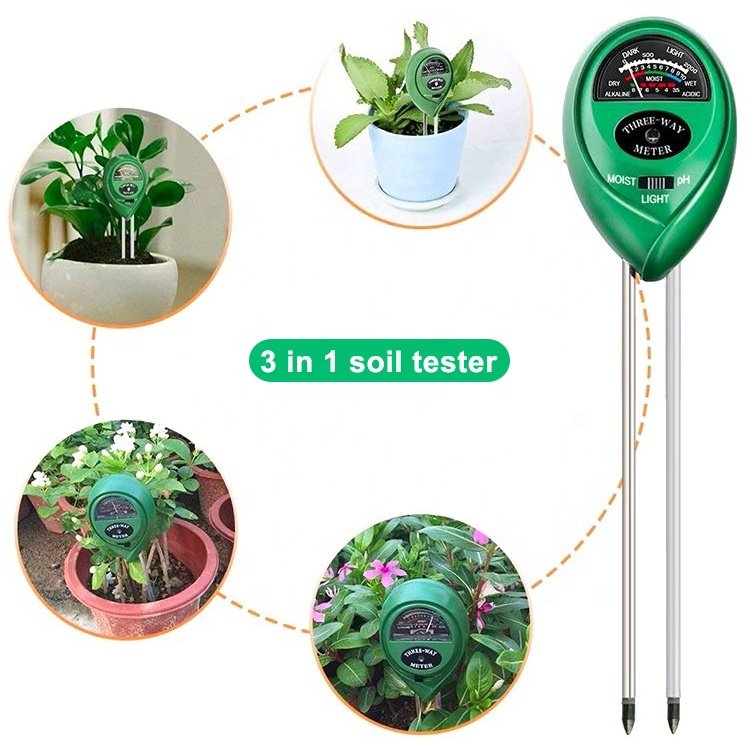 3 in 1 Soil detector Soil pH Meter Moisture humidity Tester Light Sensor Meter Plant Tester for Garden