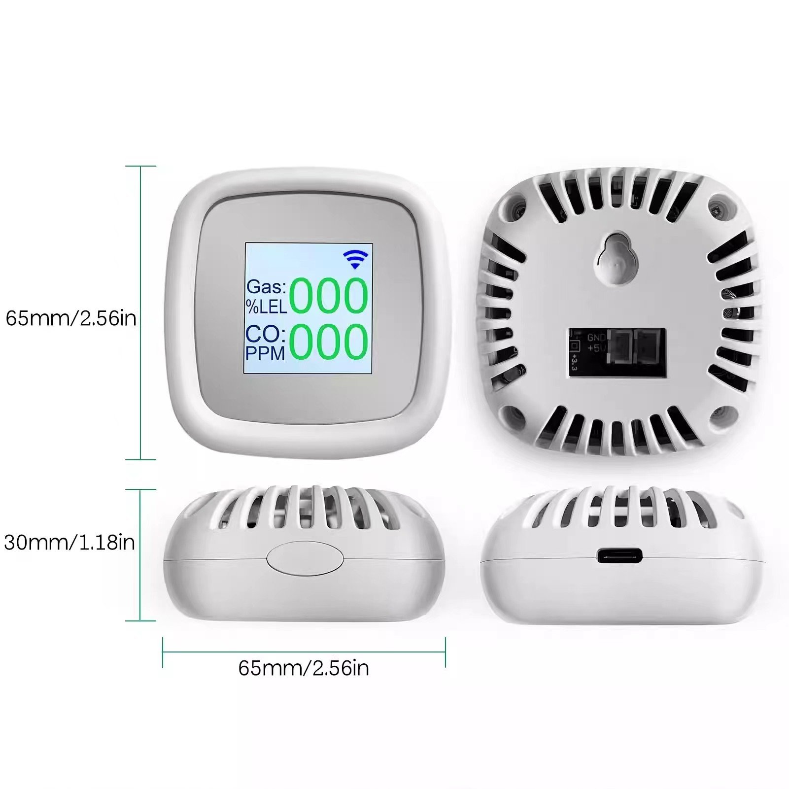 High Quality Household Intelligent Gas Detector With LCD Screen And Type-C Interface CO Detectors