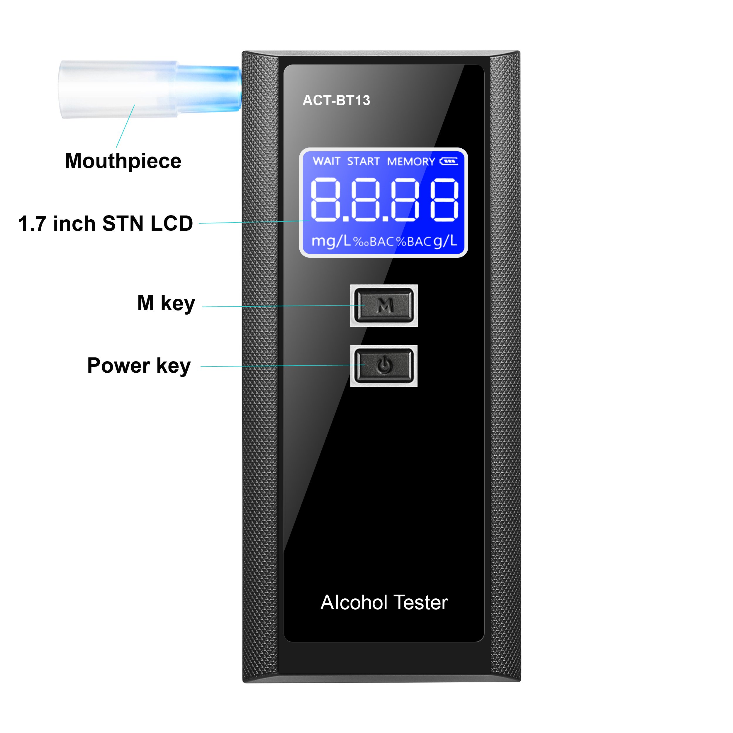 Factory wholesale breathalyzer interruption monitoring alcohol tester portable alcohol gas detector