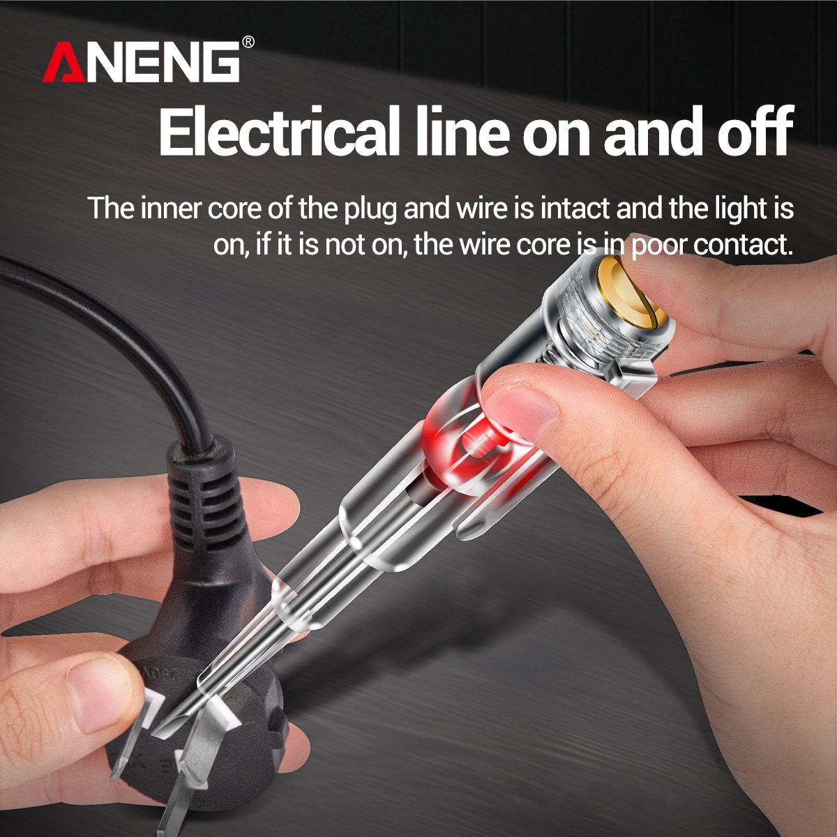 ANENG B09 AC/DC Plastic Induced Electric Screwdriver Probe With Indicator Light Voltage Meter Sensor Pen Detector Tester Tool