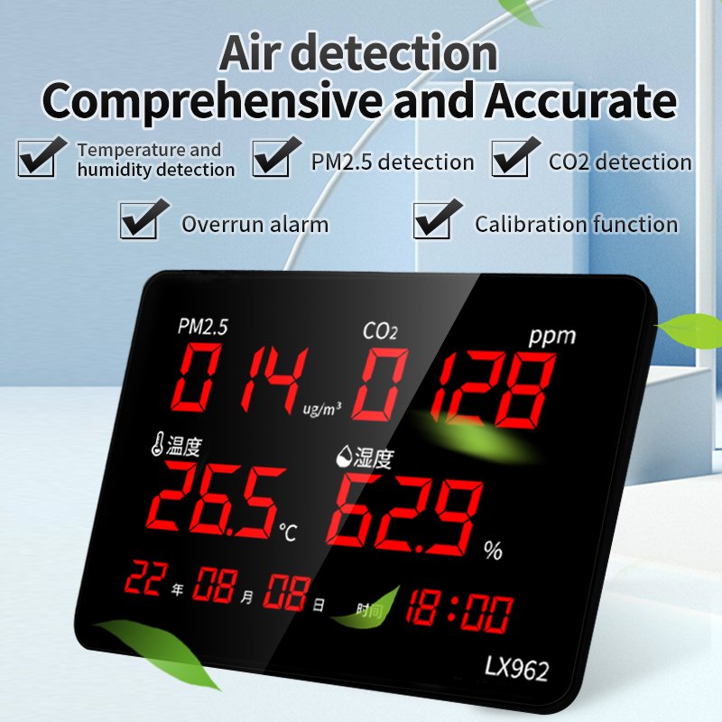 Industrial grade sensor chip Temperature and humidity meter alarm Indoor and outdoor pm2.5 co2 air quality monitor gas detector