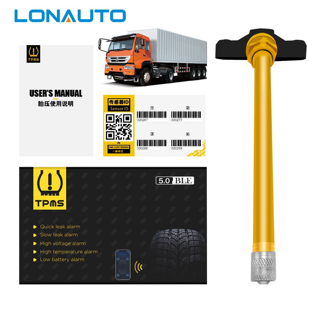 New BLE 5.0 Tire Pressure Real-time Monitoring TPMS High Temperature alarm support android ios window Diesel-Gasoline Vehicle