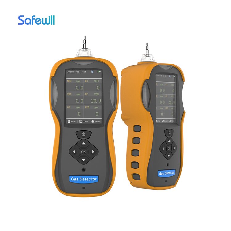 Safewill Factory Wholesale Price Multi Gas Detector 6-in-1 Gas Analyzer CO/CO2/O2/H2S/VOC/CH4/NH3 Explosion-proof Gas Detector