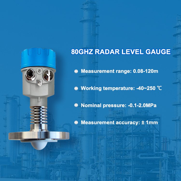 Anti-corrosion 80Ghz 26Ghz Guided Wave Radar Level Sensors Gauge Liquid Transmitter 80G 26G Radar Sensor Water Meter Indicator
