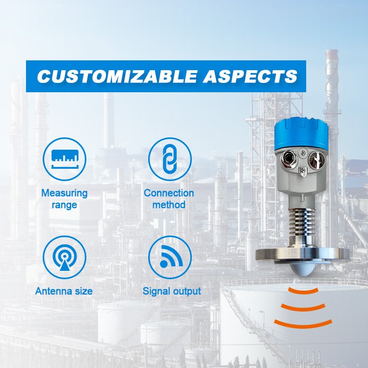 Anti-corrosion 80Ghz 26Ghz Guided Wave Radar Level Sensors Gauge Liquid Transmitter 80G 26G Radar Sensor Water Meter Indicator