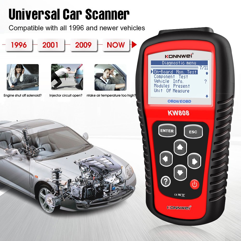 16pin OBDII Diagnostic Scanner for all 12V Universial car with OBDII Protocol similar with autel ms509