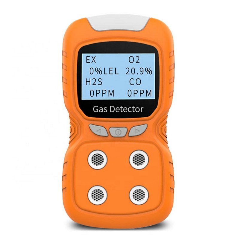 Portable 4 In 1 LCD Display H2S / O2 / CO / Ex Rechargeable Lithium Battery Operated Portable Multi Gas Detector