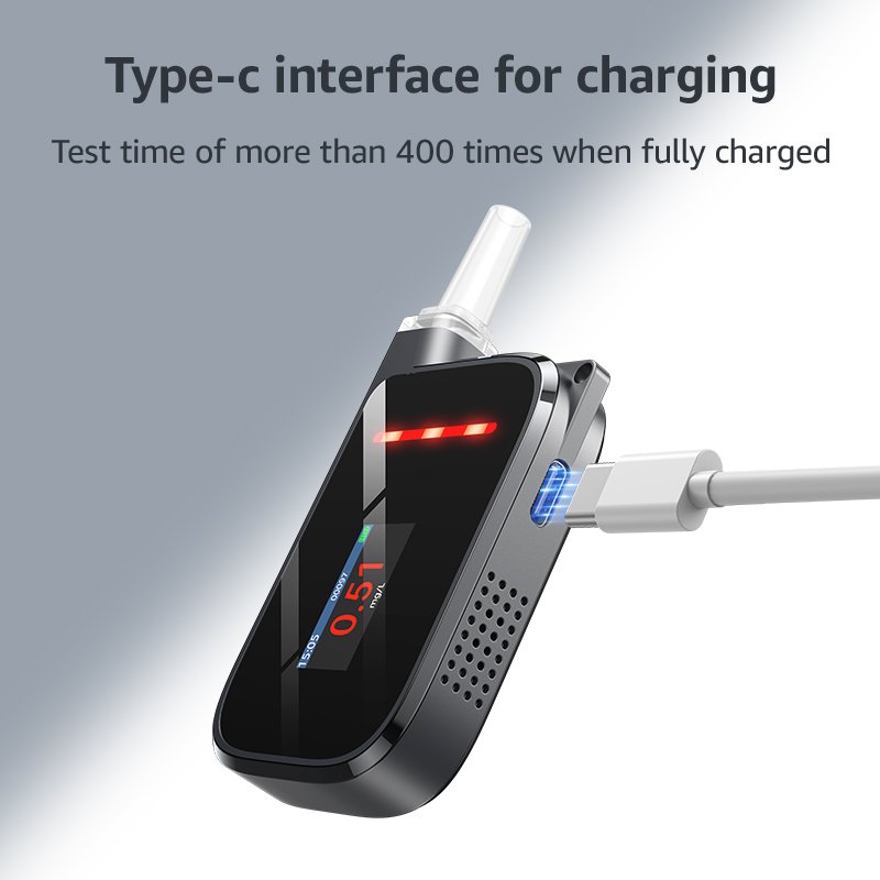 Analyzer Detector breathalyzer machine mouthpiece alcohol tester alcotest portable alcoholmeter keychain digitales Mr black-H2