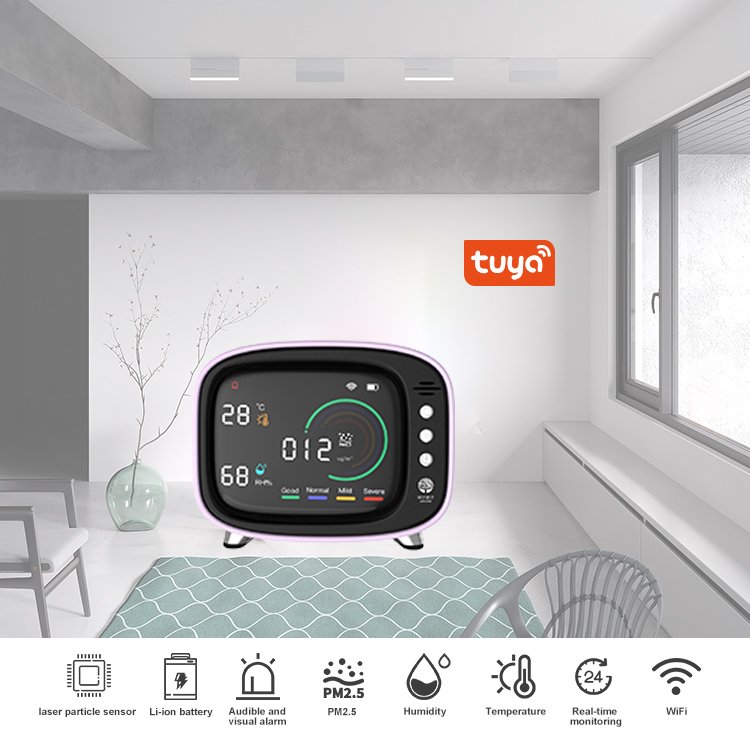 WIFI Connection Tuya App Pm2.5 Sensor Meter Gas Tester Portable Pm2.5 Detector
