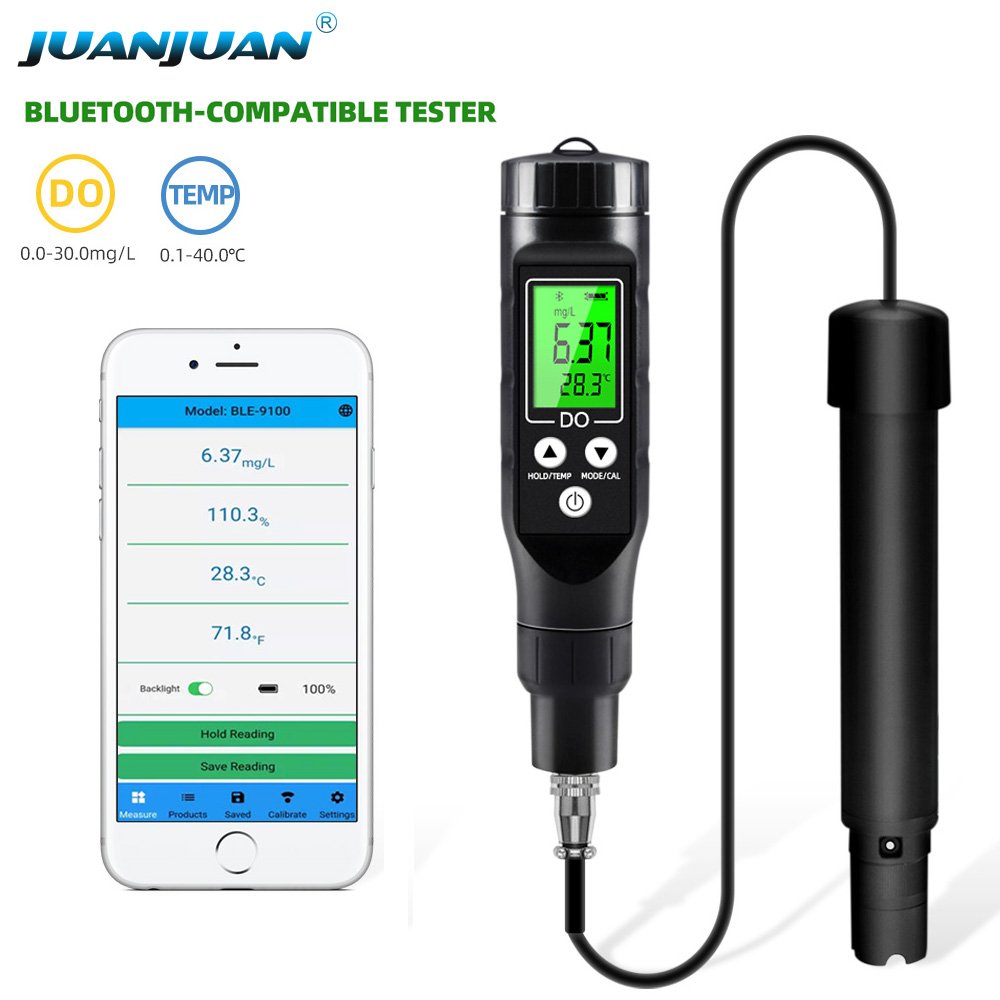Smart Blue Tooth Dissolved Oxygen Meter Sensor 0.0-30.0 mg/L Digital Online Detector High Precision Electrode Tester