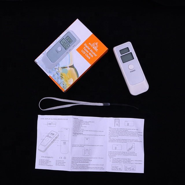 Breathalyser Device Alcohol Detector Car Electronics Alcohol Breath Tester Backlight LCD Dual Screen Breathalyzer With Clock