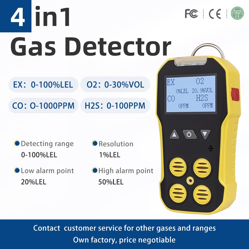 Lango CO2 H3S O2 NH3 Gas Analyzers for Accurate Monitoring alarm multi gas Sensor detector analizador de gases