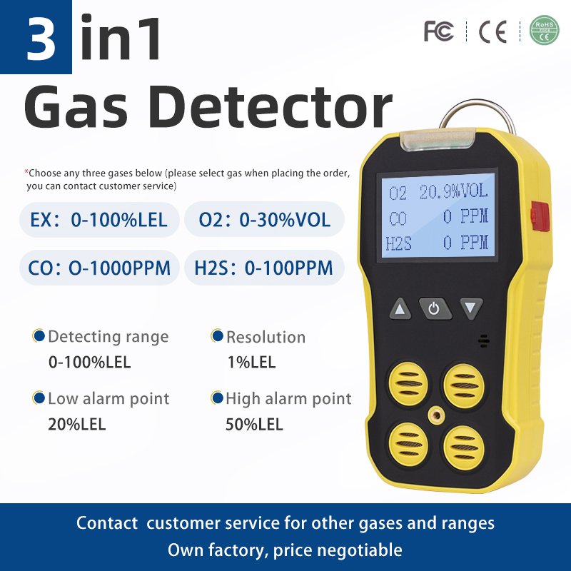 Lango CO2 H3S O2 NH3 Gas Analyzers for Accurate Monitoring alarm multi gas Sensor detector analizador de gases