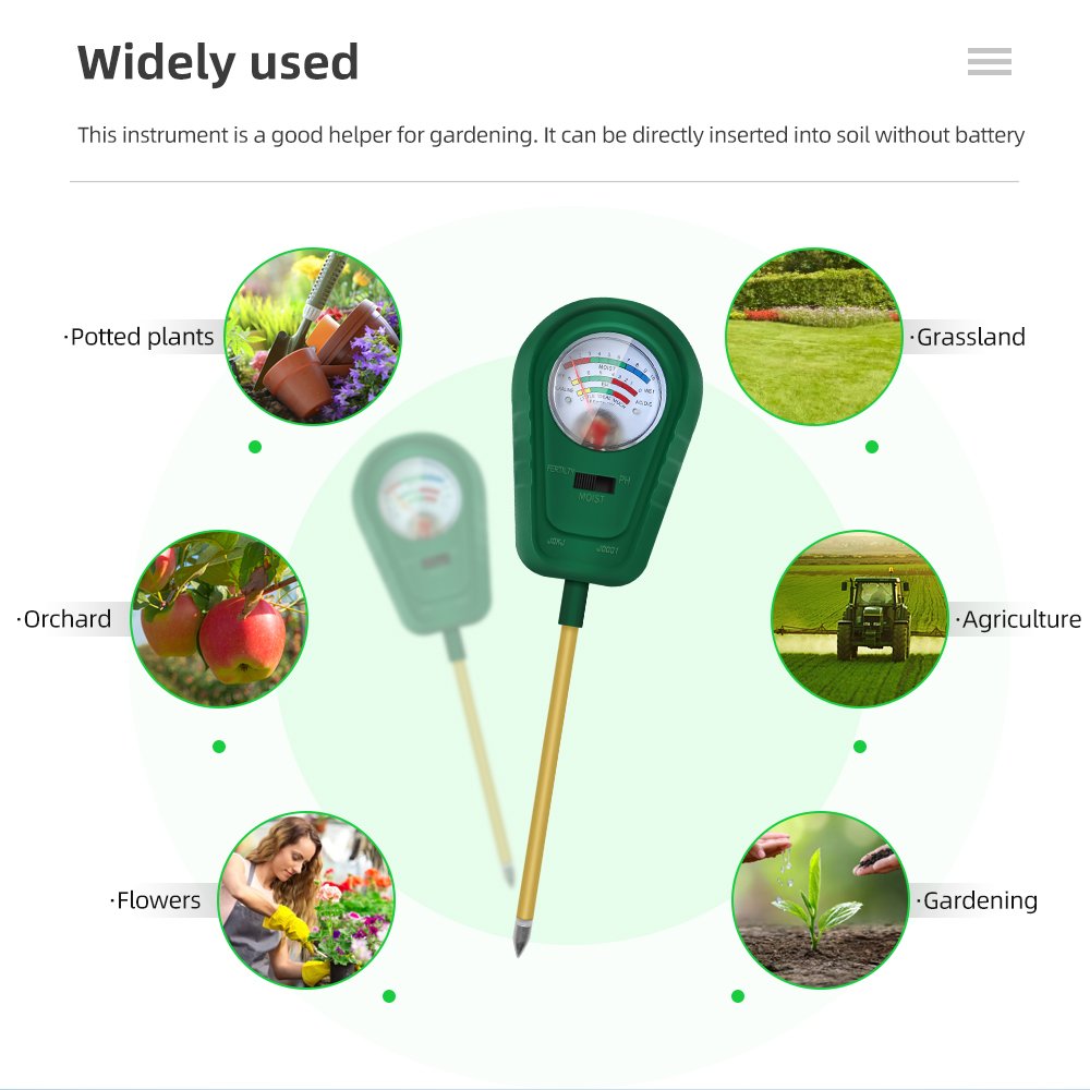 JQ001 Plants Acidity Humidity Gardening Flower Water Analyzer 3 in 1 Soil PH Fertlity Meter Detector Soil Moisture Sensor Meter