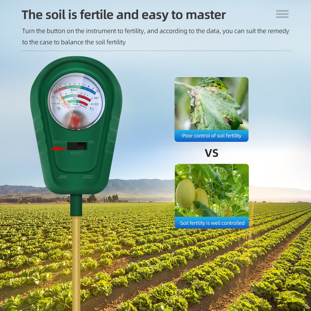 JQ001 Plants Acidity Humidity Gardening Flower Water Analyzer 3 in 1 Soil PH Fertlity Meter Detector Soil Moisture Sensor Meter