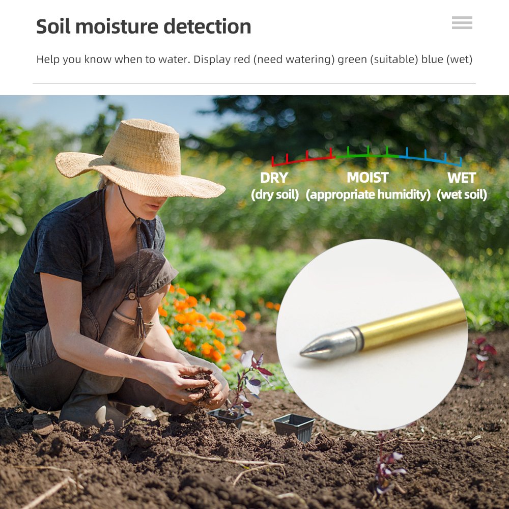 JQ001 Plants Acidity Humidity Gardening Flower Water Analyzer 3 in 1 Soil PH Fertlity Meter Detector Soil Moisture Sensor Meter