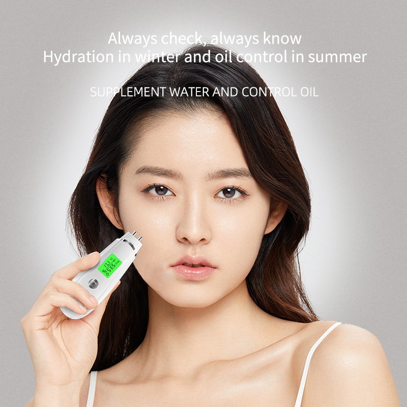 2024 Household Skin Care Tool Digital Skin Moisture Detector Meter Portable LCD Screen Mini Facial Skin Analyzer