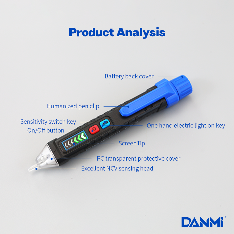 DANMI AC VOLTAGE DETECTOR Electric Checker Non contact Tester Voltage 1000V Pen Type Detector